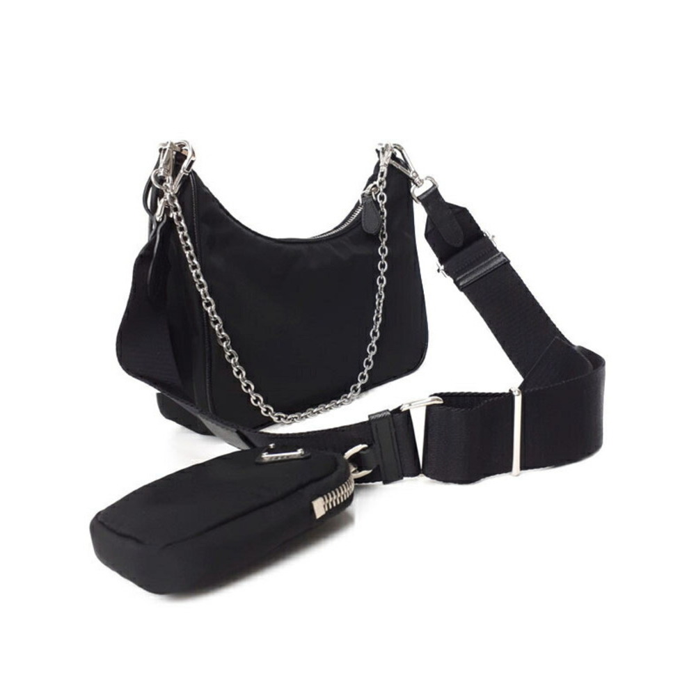 Prada ReEdition 2005 Chain Leather Shoulder Bag Black Saffiano